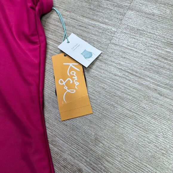 Kona Sol Women's One Piece Swimsuit Swimwear Full Seat NEW L Magenta Pink - Picture 7 of 7